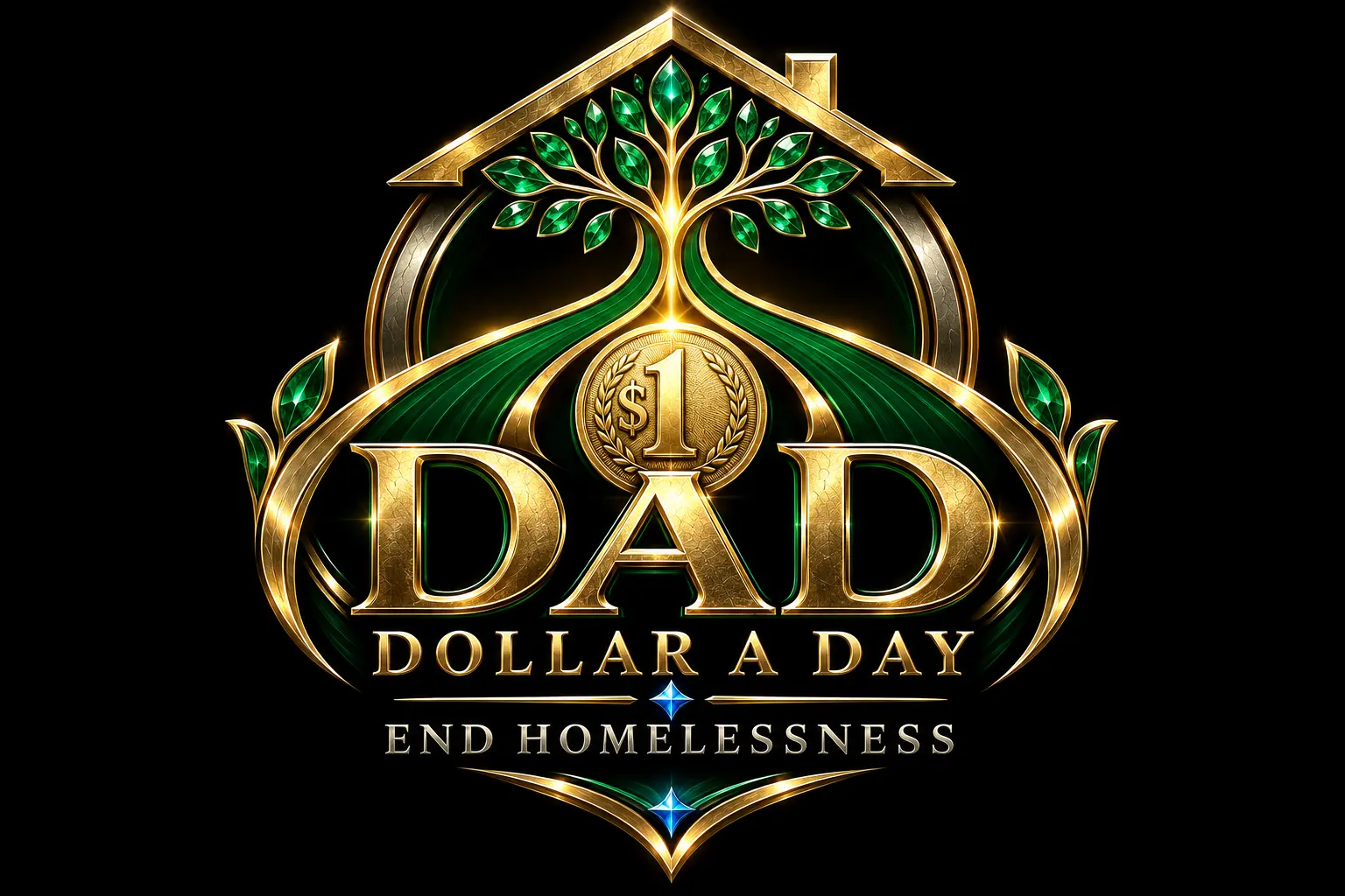 DAD — Dollar a Day, End Homelessness emblem